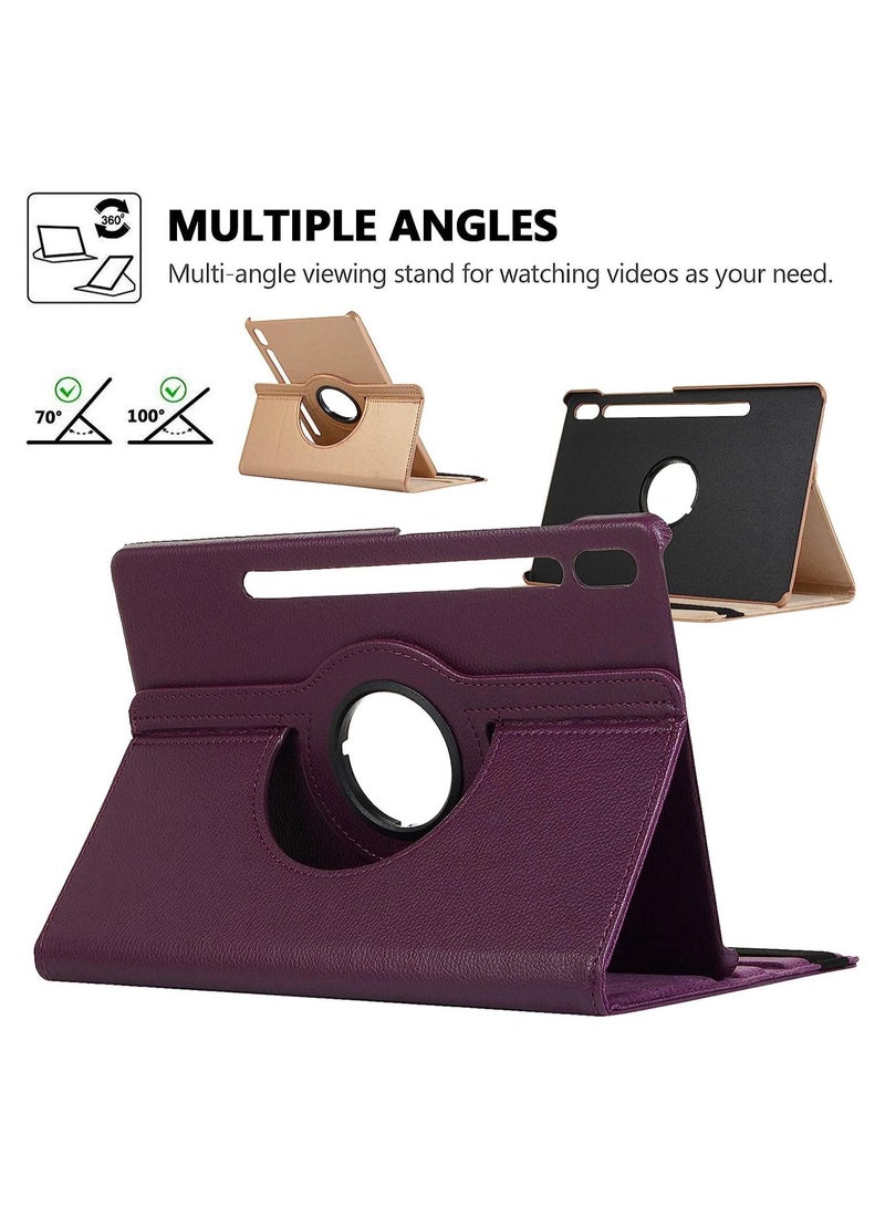 غطاء ذكي لجهاز Samsung Galaxy Tab S7 2020، جراب Techcircle Slim Folio Rotating Stand مع خاصية الإيقاظ/السكون التلقائي، جراب جلدي متعدد الزوايا للعرض - Image 3