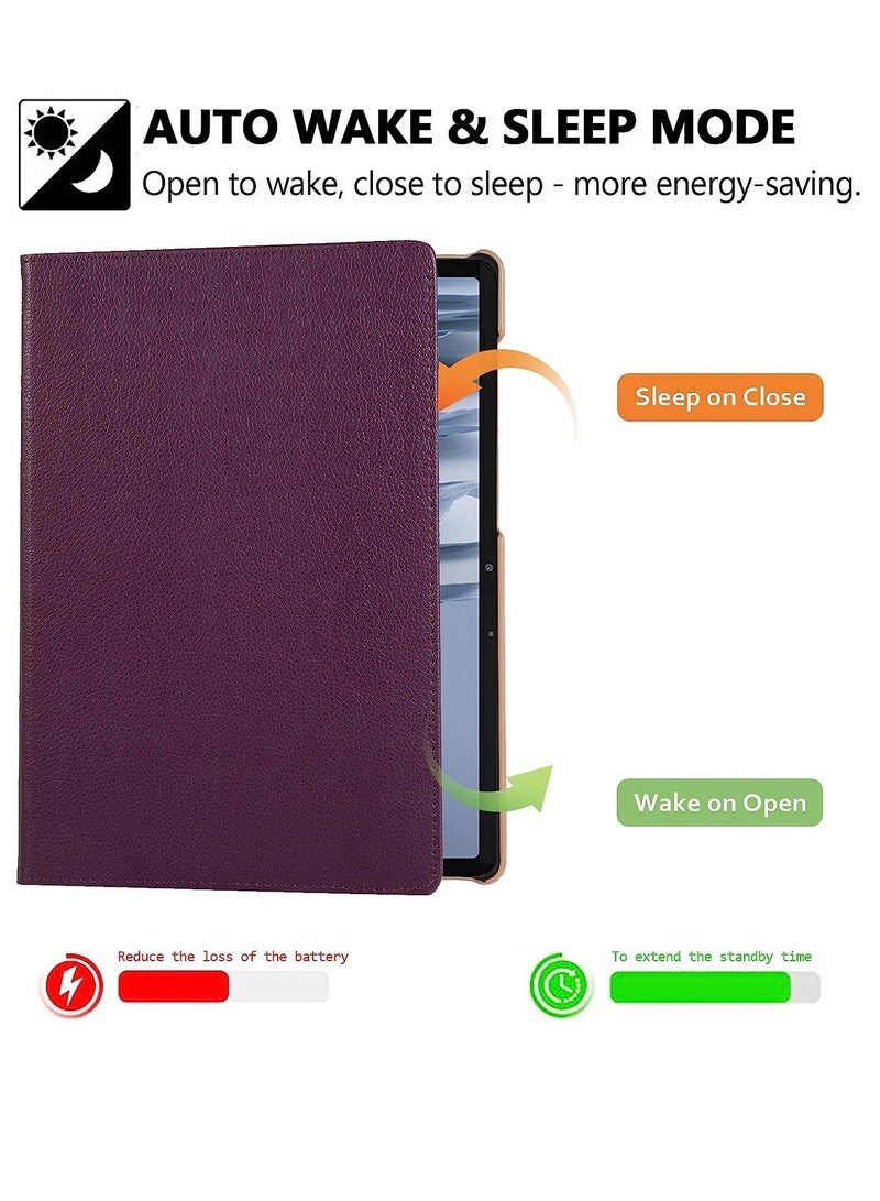 غطاء ذكي لجهاز Samsung Galaxy Tab S7 2020، جراب Techcircle Slim Folio Rotating Stand مع خاصية الإيقاظ/السكون التلقائي، جراب جلدي متعدد الزوايا للعرض - Image 2