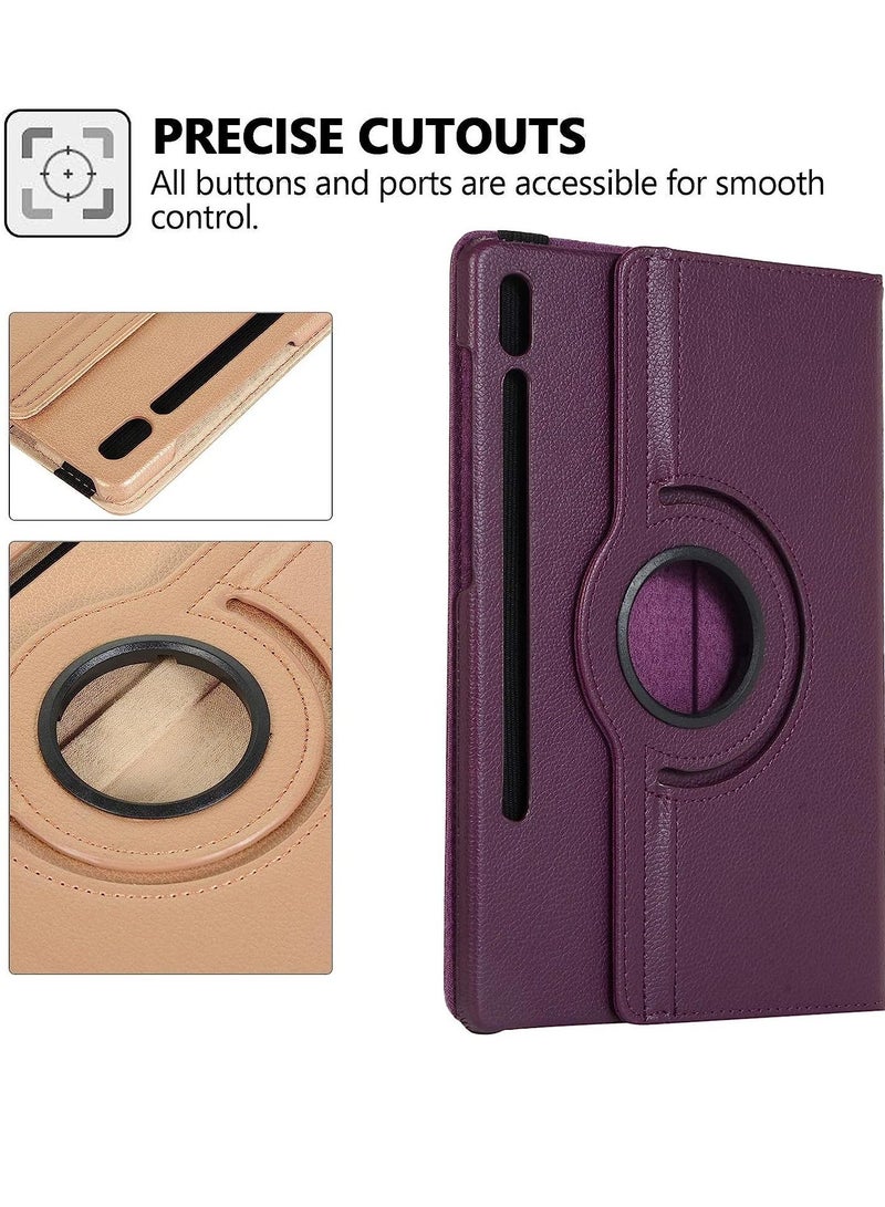 غطاء ذكي لجهاز Samsung Galaxy Tab S7 2020، جراب Techcircle Slim Folio Rotating Stand مع خاصية الإيقاظ/السكون التلقائي، جراب جلدي متعدد الزوايا للعرض - Image 4