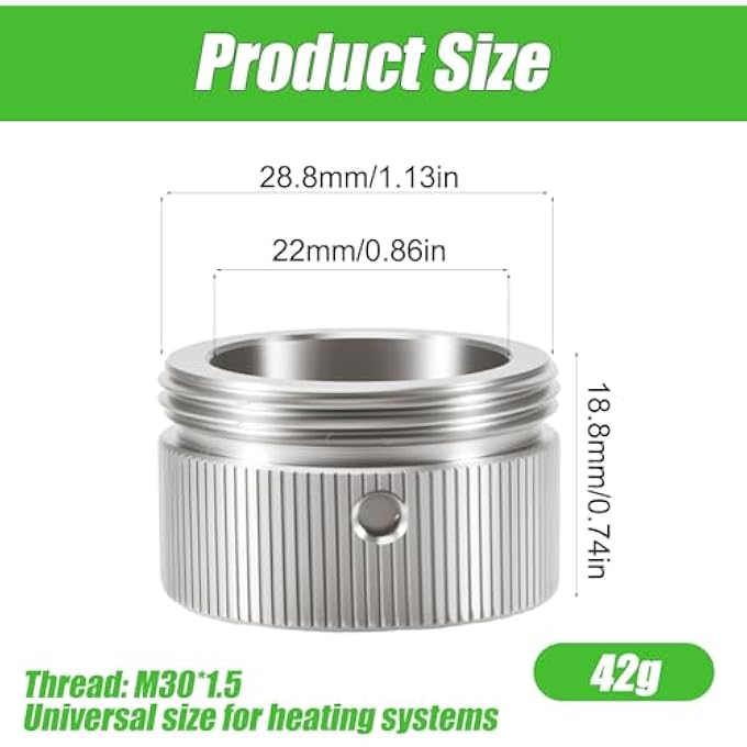 4PCS 304 STAINLESS STEEL HEATING VALVE ADAPTER, RAVL VALVE, M30 X 1.5 THERMOSTAT ADAPTER FOR RA, RAV, RADIATOR VALVE, THERMOSTATIC HEAD WITH STRIPS, LEAK-PROOF PRECISION SNAP ON DESIGN - Image 3