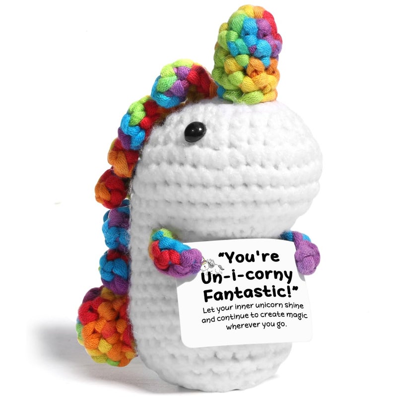 AICase Easter Basket Stuffers Decor Unicorn Stuff Inspirational Crochet Positive U nicorn Kawaii Handmade Emotional Support Nuggets Crochet Animals Unicorn Gifts for Women Birthday - Image 2