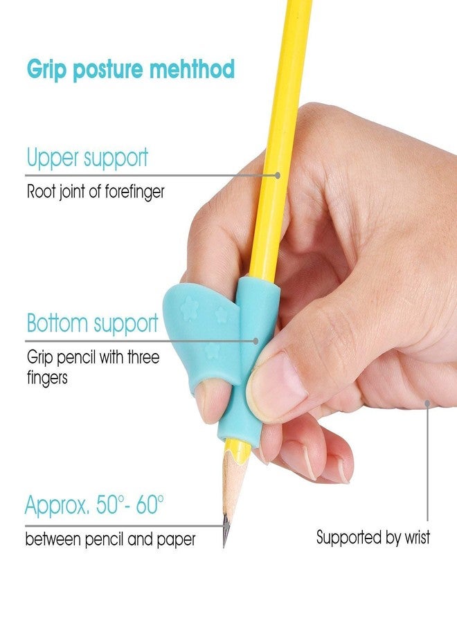 Gugzy Children Pencil Holder Pen Writing Aid Grip Posture Correction Tool Pencil Grip Writing Claw for Pencils and Utensils (Random Color, Pack of 2) - Image 4