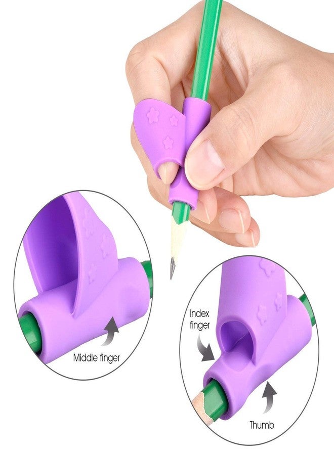Gugzy Children Pencil Holder Pen Writing Aid Grip Posture Correction Tool Pencil Grip Writing Claw for Pencils and Utensils (Random Color, Pack of 2) - Image 2