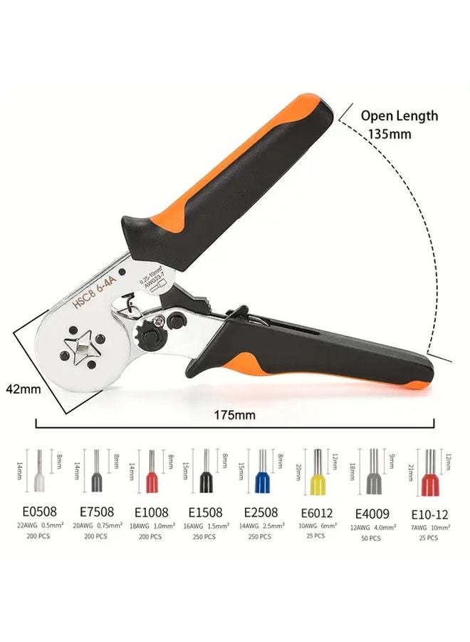 HSC8 6 4A 0 25 10mm² Self Adjustable Ratchet Wire Crimping Tool Kit with Terminals - Image 4