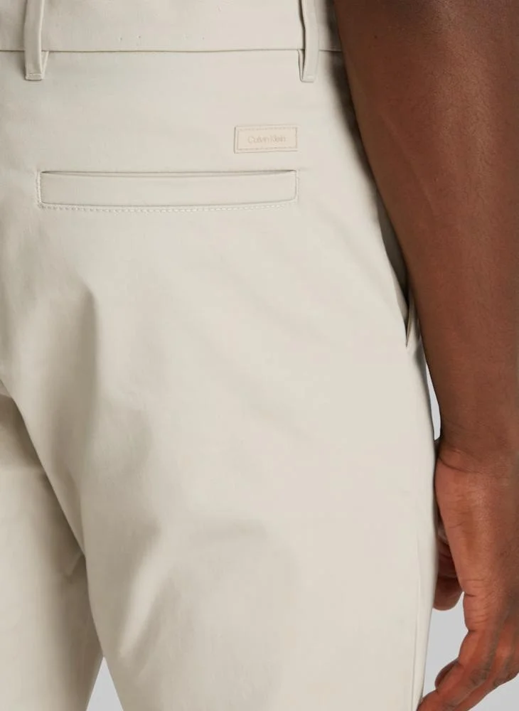 CALVIN KLEIN Slim Stretch Satin Chino Trousers