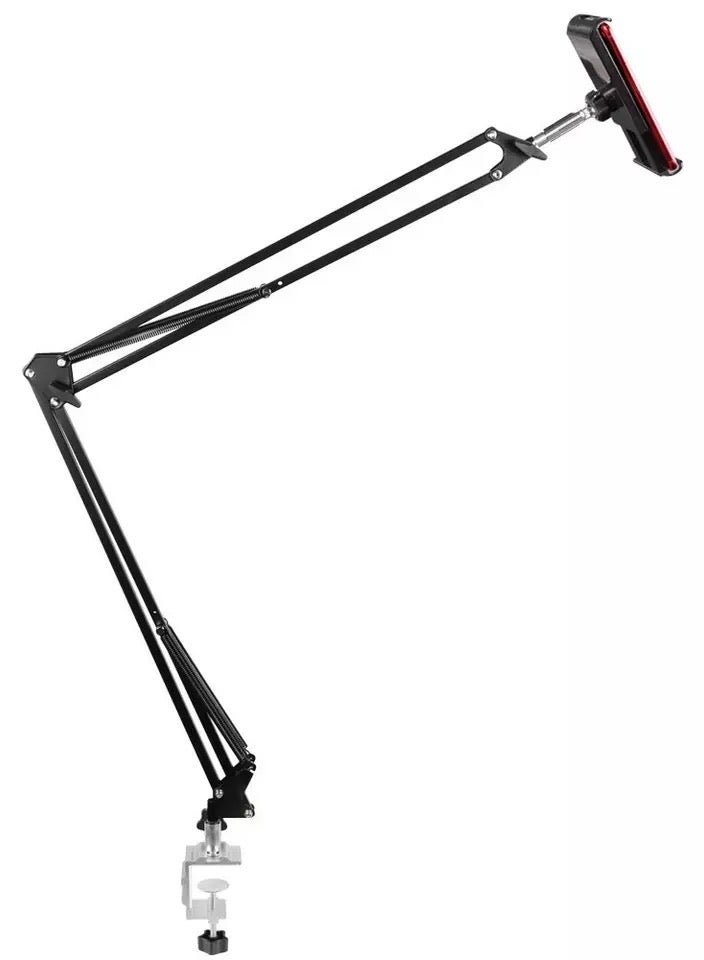 Tablet Stand 360 Adjustable iPad Stand Lazy Phone Holder iPad Holder Hands Free Flexible Tablet Holder Compatible with iPhone 15 Pro/Pro Max iPad Pro Mini iPad all 4-12.9\" Phones and Tablets Black  - Image 1
