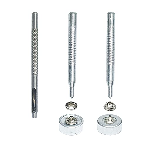 INNETOC 70 Sets 15mm 5/8" Heavy Duty Snap Fasteners Kit, Metal Snaps for Leather Crafts Sewing Repair Clothing Button Kit with Snap Installation Tool - Image 3