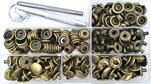 INNETOC 70 Sets 15mm 5/8" Heavy Duty Snap Fasteners Kit, Metal Snaps for Leather Crafts Sewing Repair Clothing Button Kit with Snap Installation Tool - Image 2