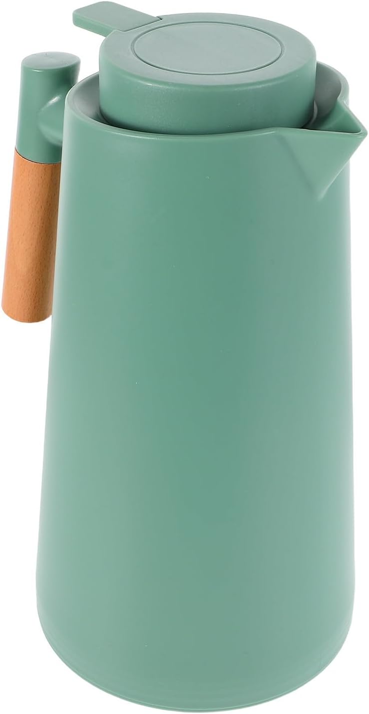 Thermal Coffee Carafe with Spout 34oz Insulated Water Jug Glass Liner Hot Beverage Flask Tea Pitcher for Home and Office Use - Image 1