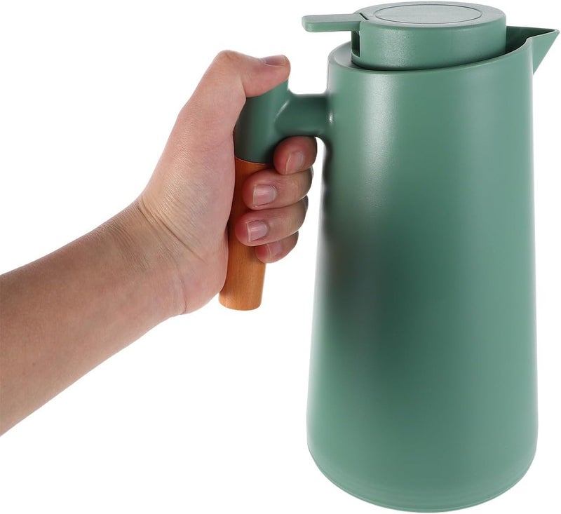 Thermal Coffee Carafe with Spout 34oz Insulated Water Jug Glass Liner Hot Beverage Flask Tea Pitcher for Home and Office Use - Image 4