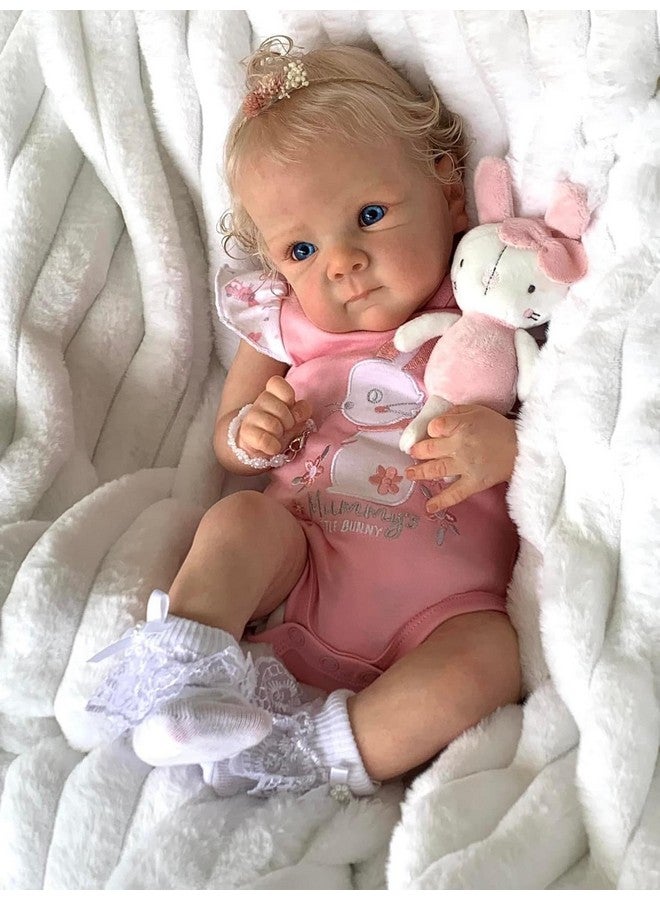 Angelbaby Reborn Realistic Baby Dolls Look Real 18 inch Lifelike Newborn Baby Girl Silicone Doll with Blonde Hair Bebe Reborn for Girls - Image 2