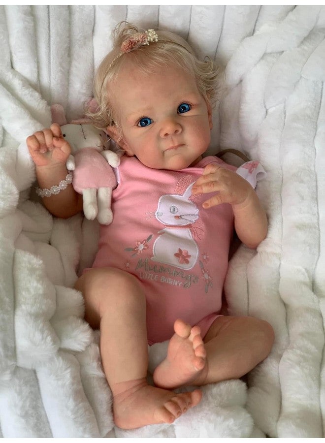 Angelbaby Reborn Realistic Baby Dolls Look Real 18 inch Lifelike Newborn Baby Girl Silicone Doll with Blonde Hair Bebe Reborn for Girls - Image 5
