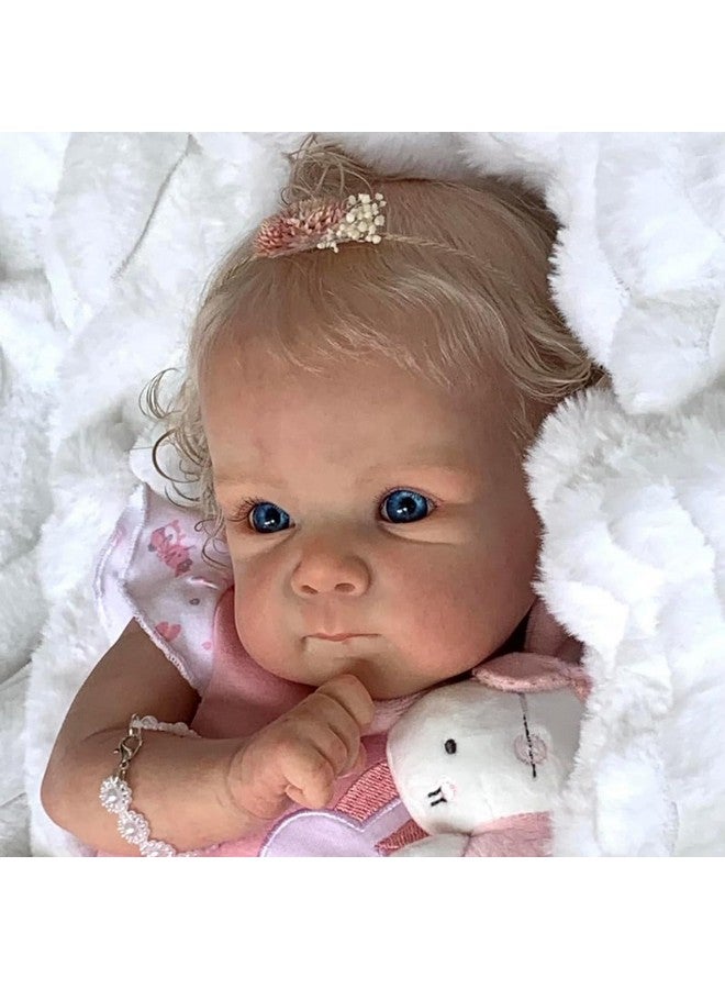Angelbaby Reborn Realistic Baby Dolls Look Real 18 inch Lifelike Newborn Baby Girl Silicone Doll with Blonde Hair Bebe Reborn for Girls - Image 3