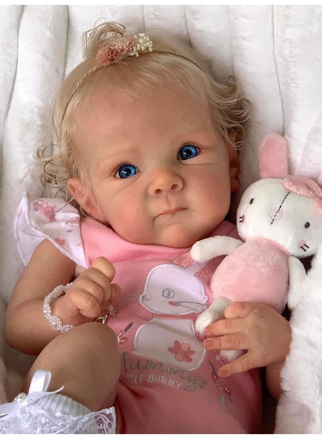 Angelbaby Reborn Realistic Baby Dolls Look Real 18 inch Lifelike Newborn Baby Girl Silicone Doll with Blonde Hair Bebe Reborn for Girls - Image 4