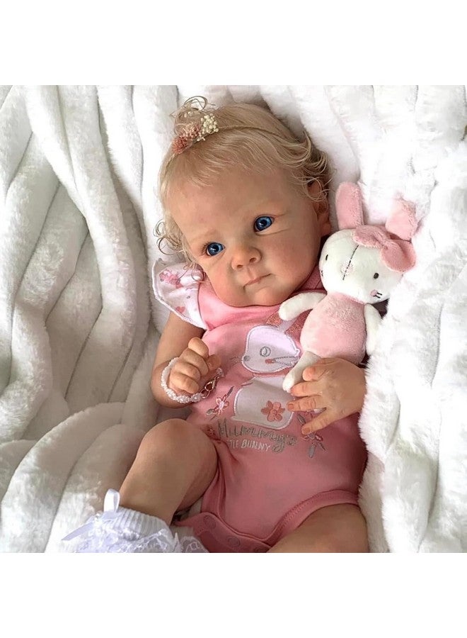 Angelbaby Reborn Realistic Baby Dolls Look Real 18 inch Lifelike Newborn Baby Girl Silicone Doll with Blonde Hair Bebe Reborn for Girls - Image 1
