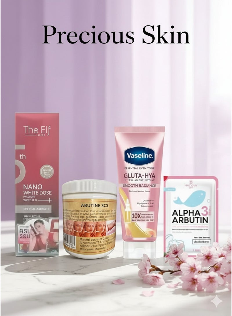 The Elf Nano White Dose Serum Whitening Set & Abutine 3C3 Cream & GLUTA-HYA Smooth Radiance & Alpha Arbutin