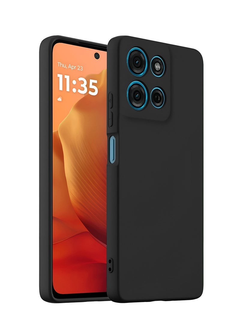 Raxoom Motorola Moto G15 4G 2025 Premium Soft Liquid Silicone Case Cover â€“ Black, Ultra-Protective, Sleek Design, Shock Absorbent, Anti-Scratch, Easy Grip, Full Access to Ports & Buttons â€“ Durable, Lightweight, Slim Fit for Motorola Moto G15 4G - Image 1
