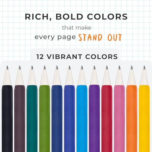 ParKoo Retractable Erasable Gel Pens, 0.7mm Fine Point, 12 Assorted Colors, Smooth Writing Erasable Ink Pens for Note Taking, Journaling, Planner & Drawing, Mistake-Free Correction - Image 3