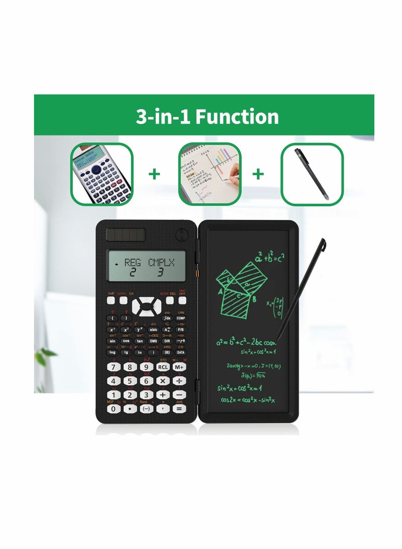 SYOSI Engineering Scientific Calculator with Writing Tablet Upgraded 991MS, with Solar Battery, 349 Functions, Professional Portable Foldable Calculator Notepad for Students Teacher Engineer - Image 5