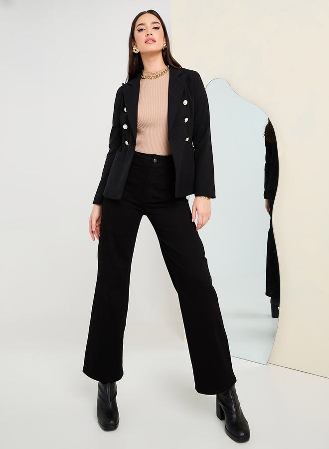 Styli Regular Fit Button Detail Single Breasted Blazer  - Image 1