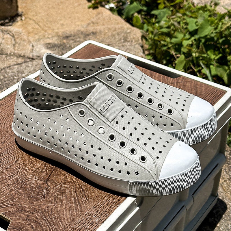 Luchi Men'S Clogs, Closed-Toe Sandals, Water-Resistant Beach Hollow Shoes, Summer Breathable Non-Slip Korean Style - Image 2