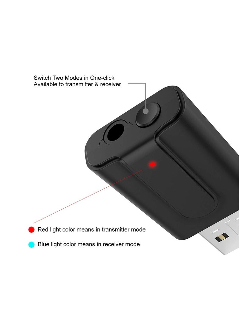 Generic - USB Bluetooth Adapter Dongle T10 50 Wireless Transmitter Receiver Compatible with Windows 10 8 7 XP Ideal for Headsets Speakers Keyboards and Mice - Image 1
