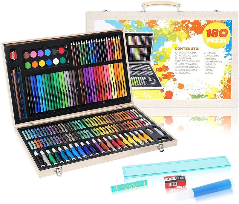 Karp Children Deluxe Art Drawing Set for Kids Case Art and Craft Supplies Drawing and Painting Set Great Gift (180Pcs - Multi) - Image 1