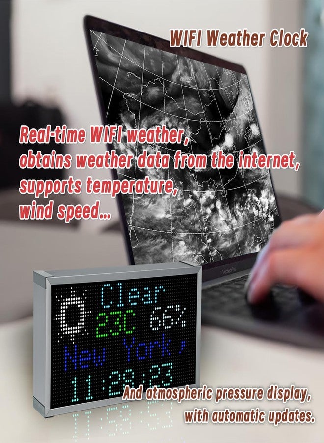 Vastarry Real-Time Crypto Ticker Bitcoin Stock Ticker Monitor Display Digital Clock Weather, Temperature, Humidity, 64 * 32 Pixel Screen - Image 5