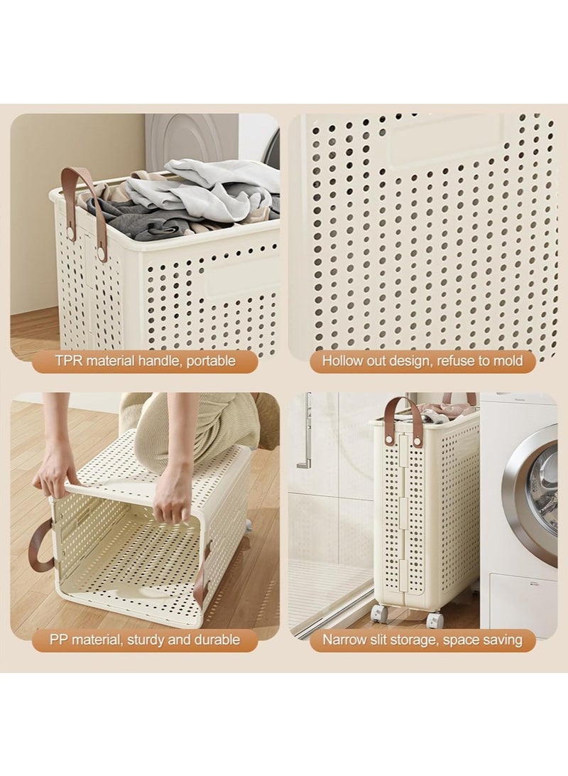 Foldable Laundry Basket with Wheels - Large Capacity Portable Hamper | Lightweight Collapsible Storage Bin, Space Saving for Home & Travel - Image 5