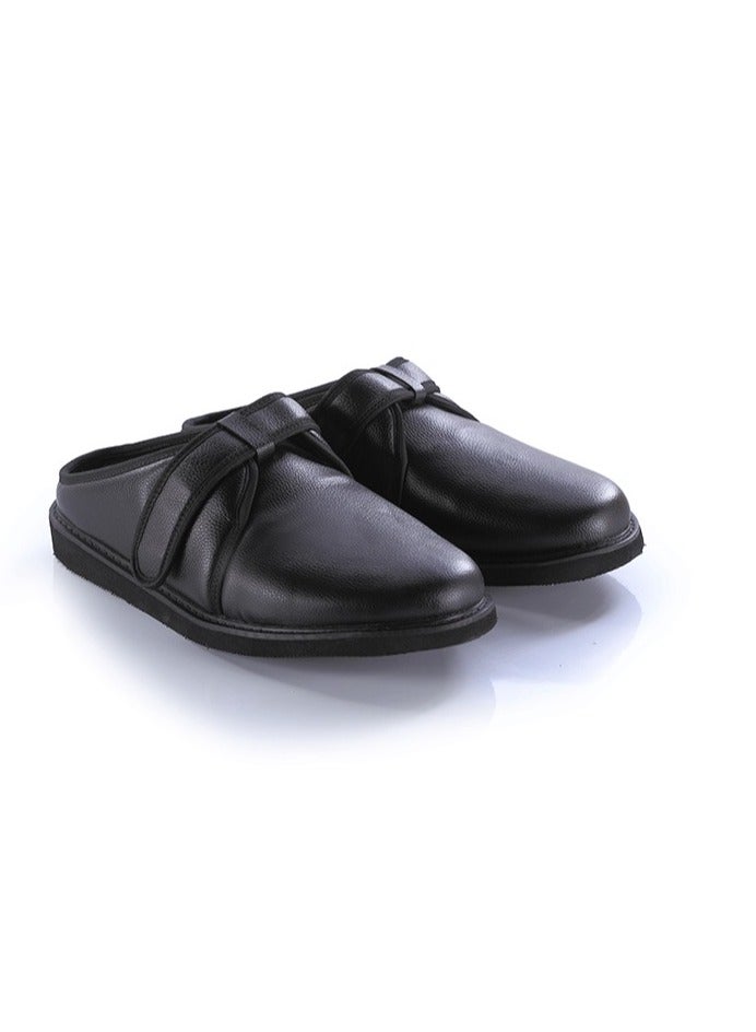 HT Medical shoes, leather medical soap for diabetics - leather soap slippers 46, black for unisex - Image 1