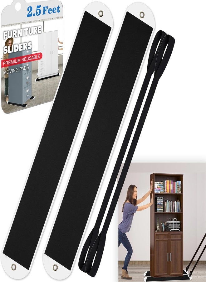 TOPGOT 2 Pcs Large Appliance Slider With Pull Strap,Pull Furniture Slides,Moving Furniture Gliders Heavy Duty Sliding Sheet for Moving Heavy Furniture,Cabinets,Safes and More on Carpeted Floor(6.7in x 2.5ft) - Image 1