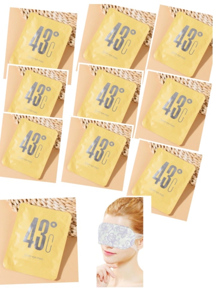 43℃ 10 Pcs Steam Eye Mask, Agarwood Heated Eye Mask, Disposable Self-Heating Eye Mask, Eye Care for Dry Eyes, Dark Circles, Puffy Eyes, Puffiness, Eye Fatigue  - Image 1