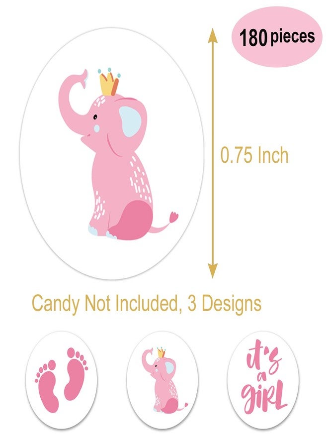Mr.Mug It's a Girl Chocolate Drop Label Stickers, Pink It's a Girl Baby Shower Favor Labels, Fits Hershey's Kisses Party Favors, Baby Shower Decorations, 0.75 Inches, Pack of 180 - Image 3