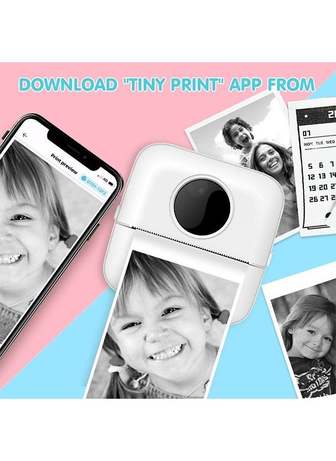 DMG TECH - Label Printer, Portable Thermal Printer, Mini Photo Printer, Rechargeable Labeler, Small Bluetooth Inkless Printer with 11 Rolls Thermal Paper for Android and iOS Smartphones - Image 1