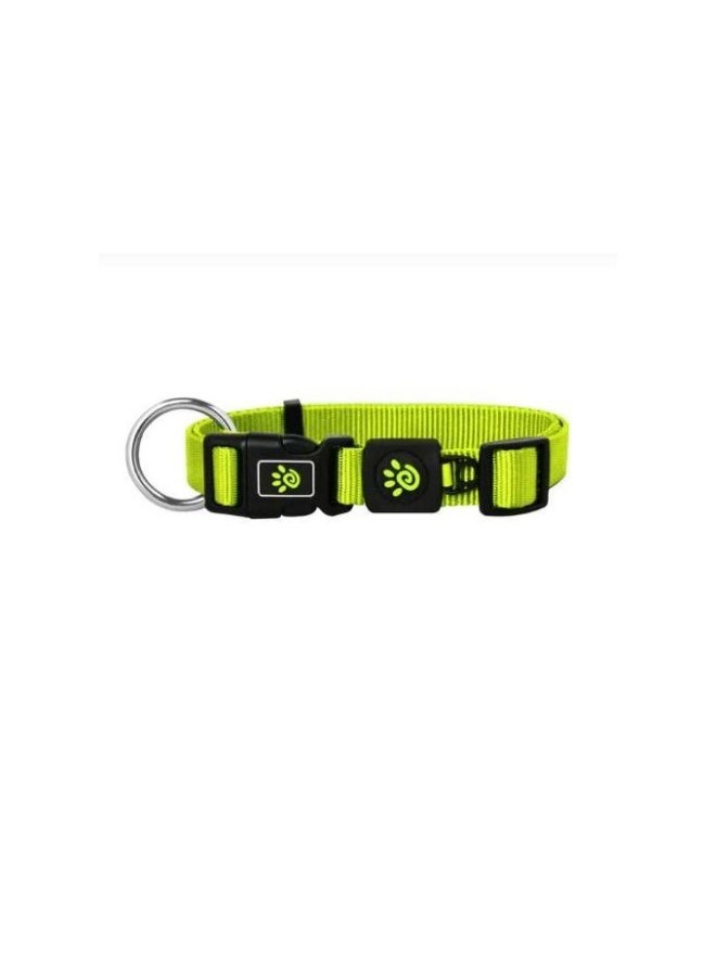 dog collar small Nylon o-ring lime (25-40x1.5cm)