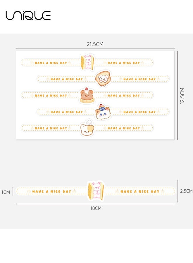 Unique 10 Sheets Food Retail Packaging Seal Label - Cartoon Animal Strip Sticker - DIY Decorative Sticker Cake Box - for Artisan Bakery Craft Art and Other Decorative Labels - Image 2
