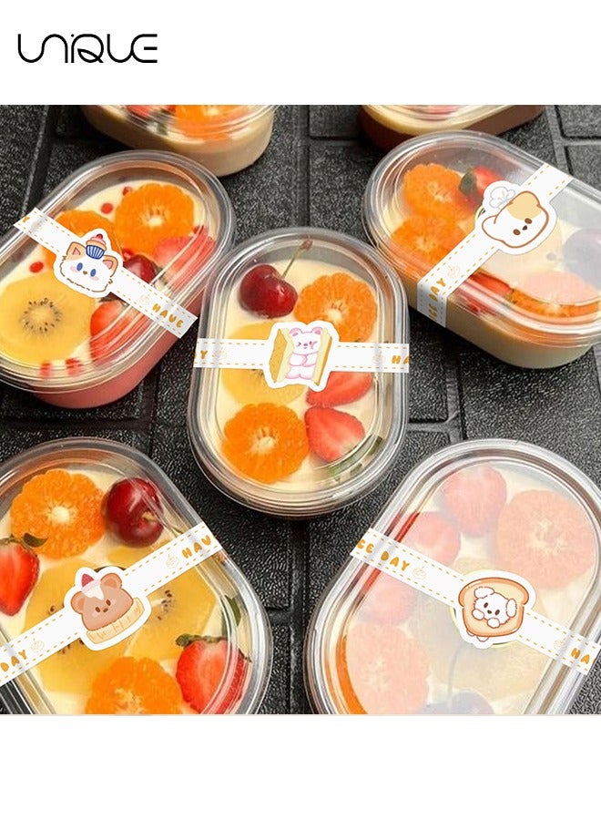 Unique 10 Sheets Food Retail Packaging Seal Label - Cartoon Animal Strip Sticker - DIY Decorative Sticker Cake Box - for Artisan Bakery Craft Art and Other Decorative Labels - Image 5