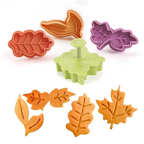 Yunko Cake Leaves Baking Pie Crust Cookie Cutters Set of 4 - Image 1