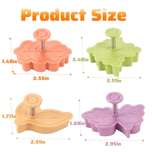 Yunko Cake Leaves Baking Pie Crust Cookie Cutters Set of 4 - Image 3