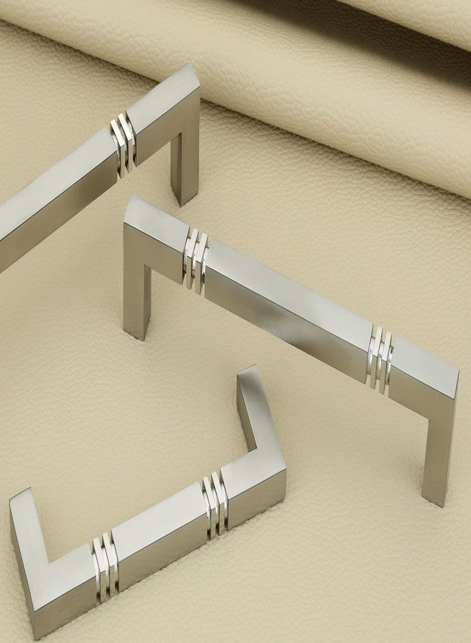 JWL Stainless Steel Square Drawer Cabinet Handles, Silver, 6 Inch - Pack of 4 Pcs, Matt Finish - Image 1