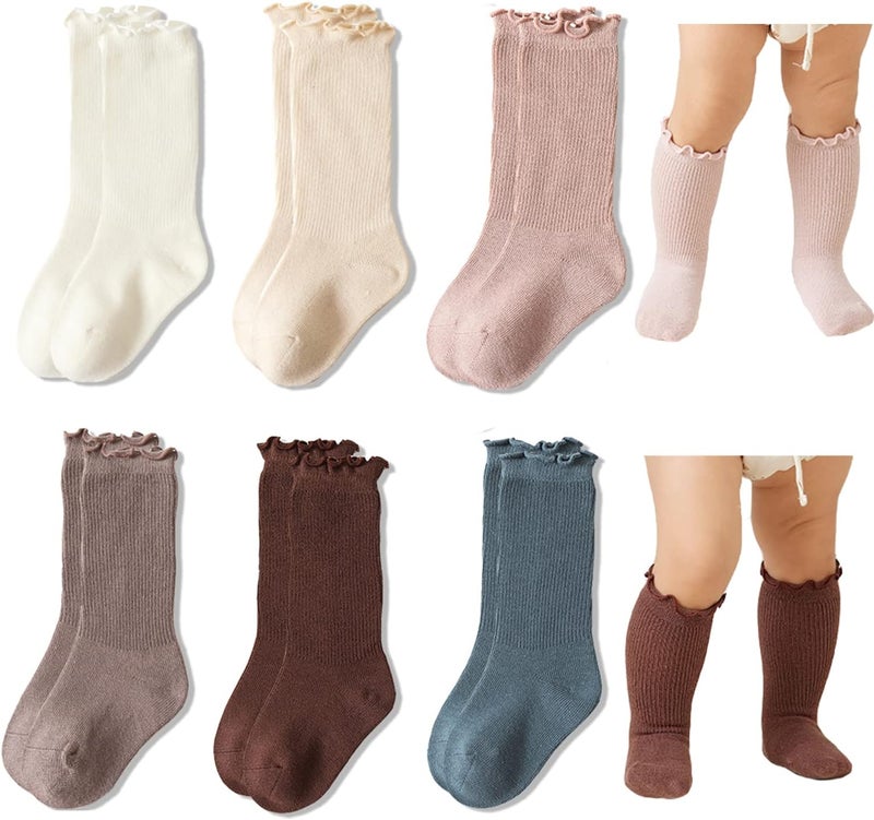 Baby Cotton Socks: Multicolor, Soft Cozy Warm - Toddler Long Socks for 0-5 Years Kids - Image 1