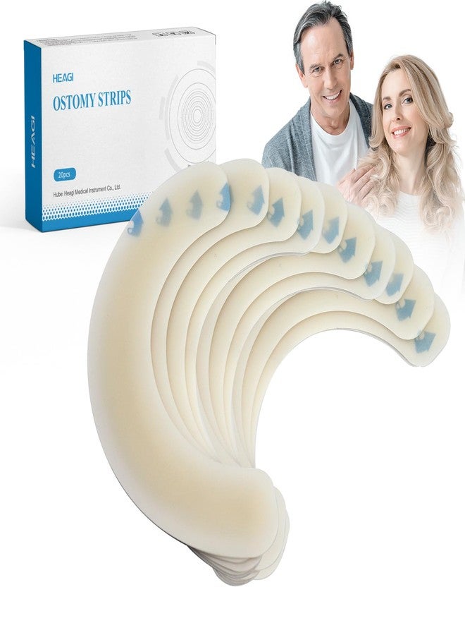 Heagimed 20PCS Ostomy Barrier Strips, Skin-Friendly Hydrocolloid Skin Barrier Strips, Elastic Barrier Strips for Ostomy Bag Ostomy Colostomy Ileostomy Supplies - Image 1