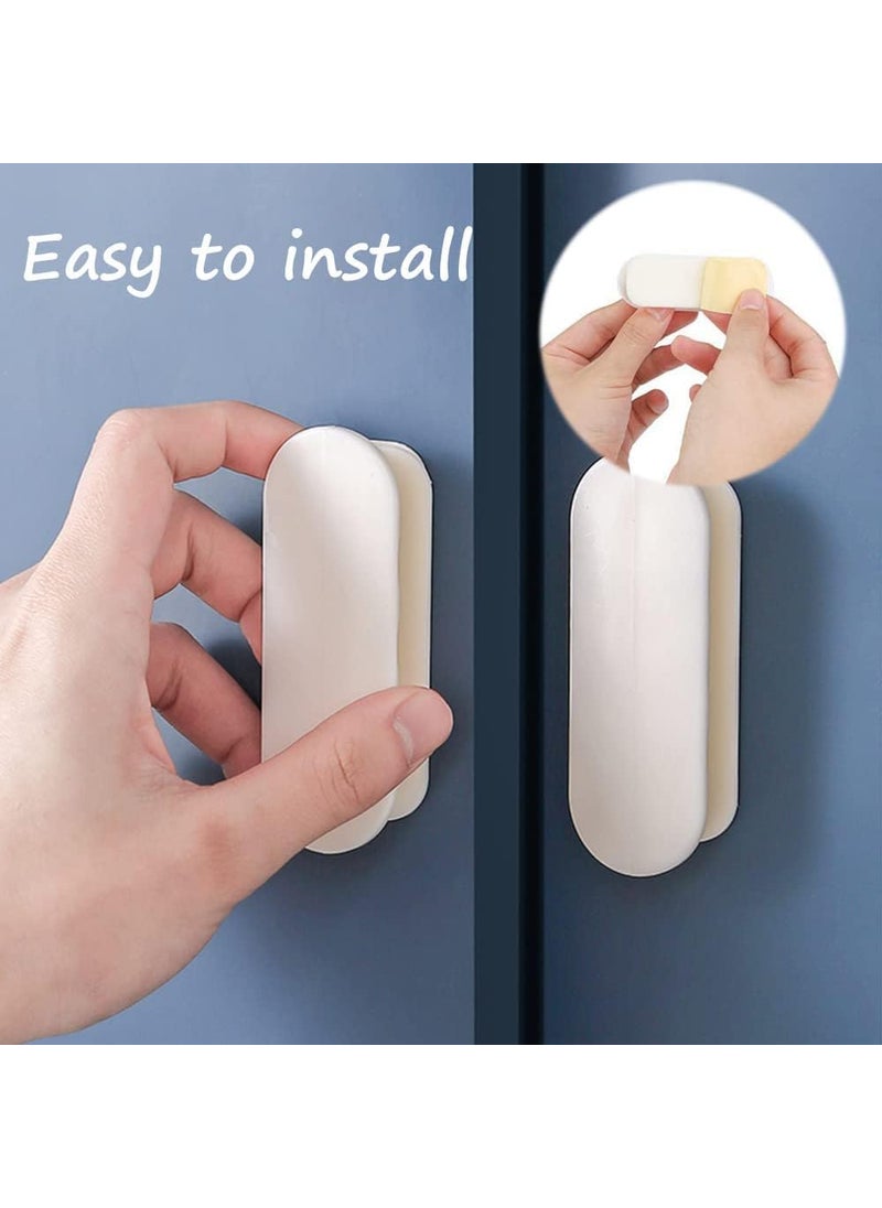 KPNG KPNG SelfStick Instant Cabinet DrawerHumanity Handle Helper Auxiliary for Kitchen Cabinet Knobs Drawer Window Sliding DoorWardrobe SelfStick Push Pull Helper Stickon Handles White Pack of 2  - Image 3