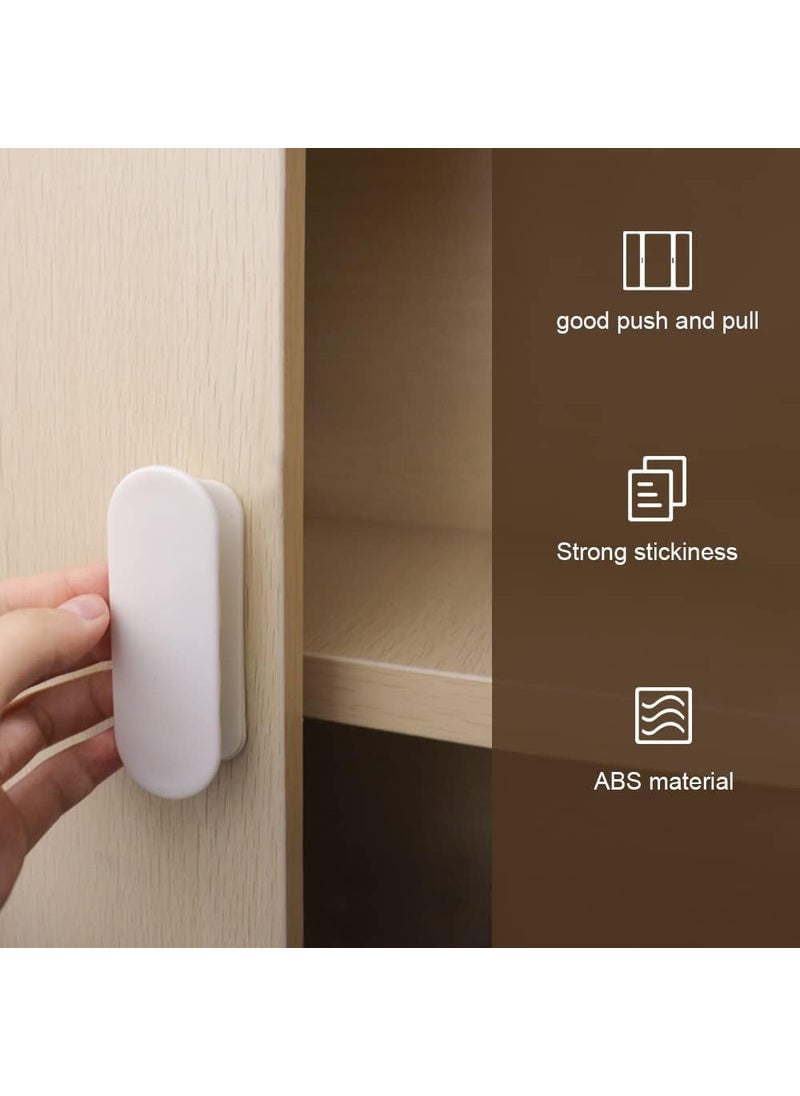 KPNG KPNG SelfStick Instant Cabinet DrawerHumanity Handle Helper Auxiliary for Kitchen Cabinet Knobs Drawer Window Sliding DoorWardrobe SelfStick Push Pull Helper Stickon Handles White Pack of 2  - Image 2