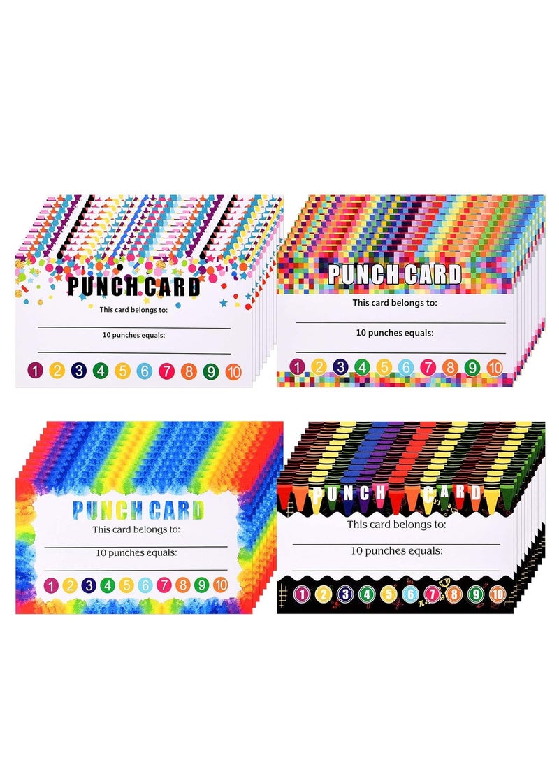 SYOSI 320 Pieces Punch Cards Incentive Loyalty Reward Card Student Awards Loyalty Cards for Business Classroom Kids Behavior Students Teachers - Image 1