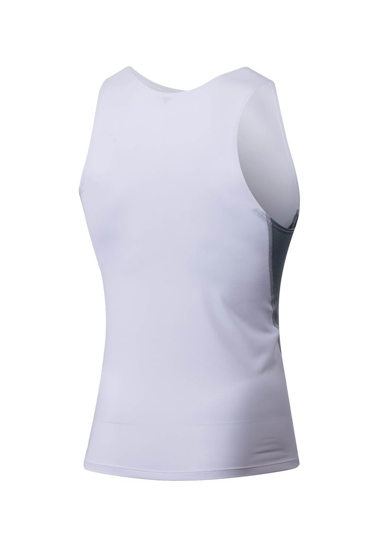 Loquat Men Quick Dry Breathable Elastic Sleeveless Shirt White  - Image 2