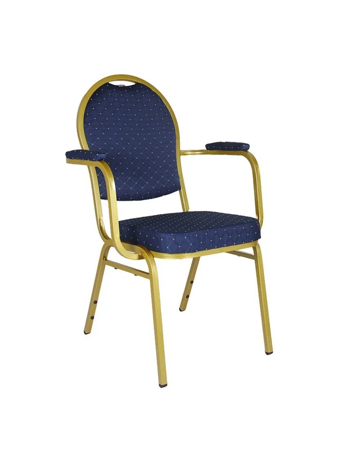 ميكاسا كرسي بانكيت بذراعين بتصميم أنيق عالي الجودة أزرق داكن وذهبي 88 x 42 x 55 سم HM-S063 D. BLUE