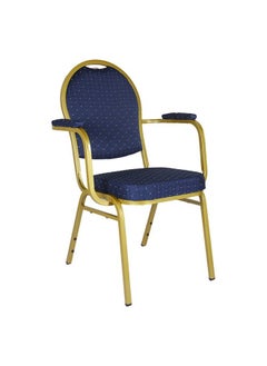 Micasa Elegant Design High Quality Banquet Chair with Arms Dark Blue and Gold 88 x 42 x 55 cm HM-S063 D. BLUE 