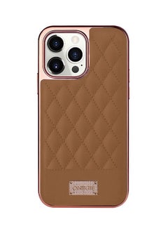 iPhone 13 Pro Max Luxury PU Leather Case 3D Embroidery Series Heavy Duty Shockproof with Electroplating Frame Brown - pzsku/Z1635745404B94F3E3D79Z/45/_/1652348186/56f48d72-178b-46f6-9458-940eaa44d77e