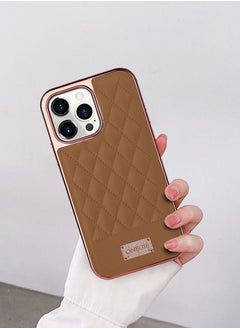 iPhone 13 Pro Max Luxury PU Leather Case 3D Embroidery Series Heavy Duty Shockproof with Electroplating Frame Brown - pzsku/Z1635745404B94F3E3D79Z/45/_/1652348186/d7aeacfd-613d-4633-8344-715e8442f7e7